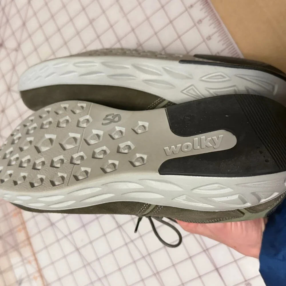 WOLKY Bounce Castor Grey + Green Leather WaLKiNg shoes EU 40 - NEW W/O TAGS - Picture 10 of 12